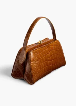 Cate Bag in Dark Honey Alligator