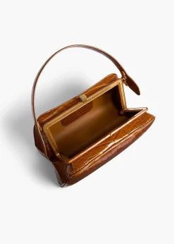 Cate Bag in Dark Honey Alligator