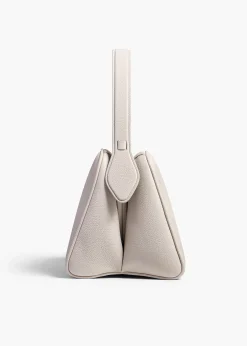 Cate Bag in Light Grey Pebbled Leather