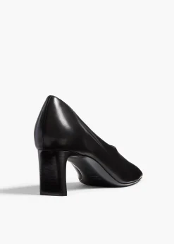 Cecilia Pump in Black Leather