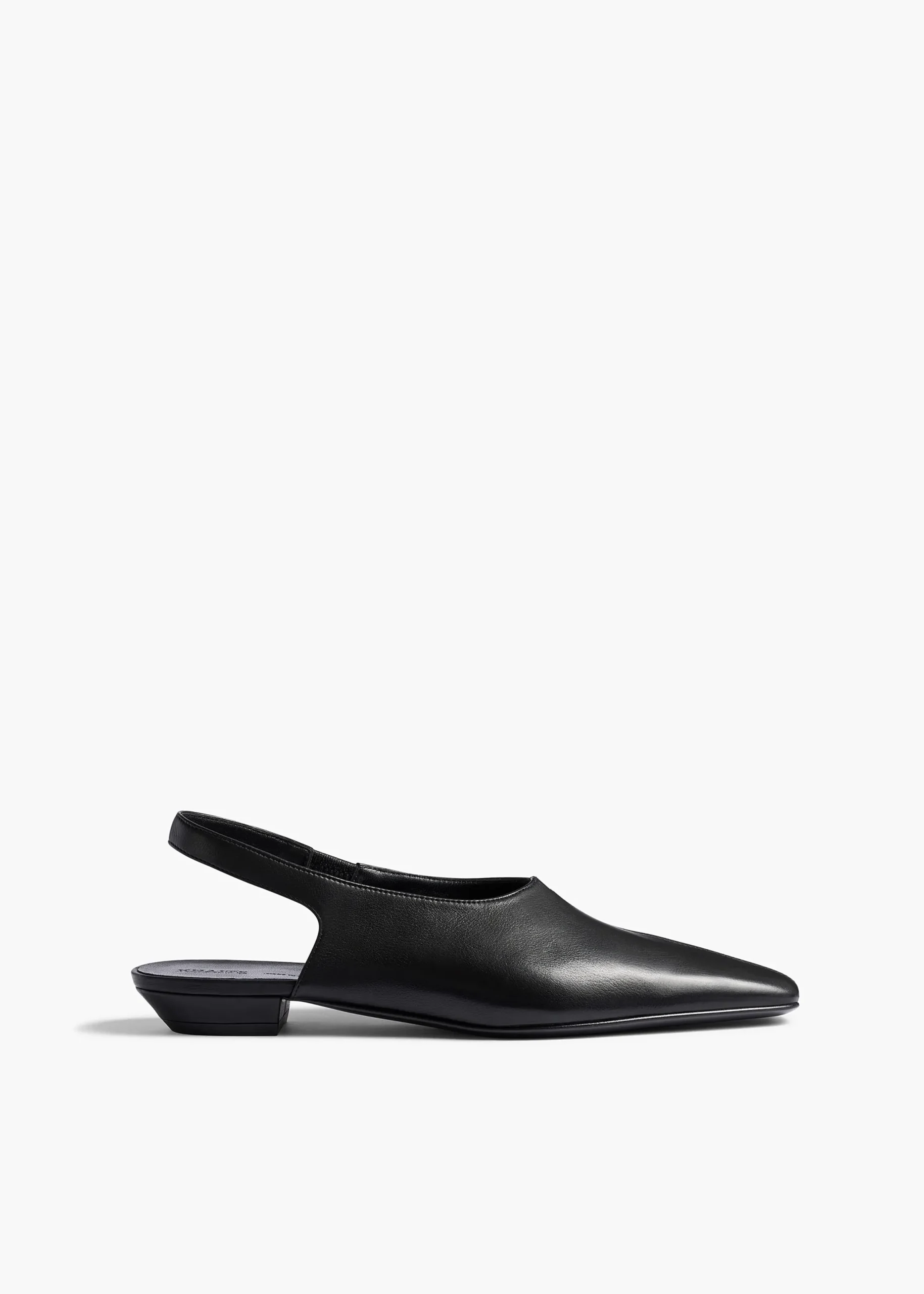 Cecilia Slingback Flat in Black Pebbled Leather