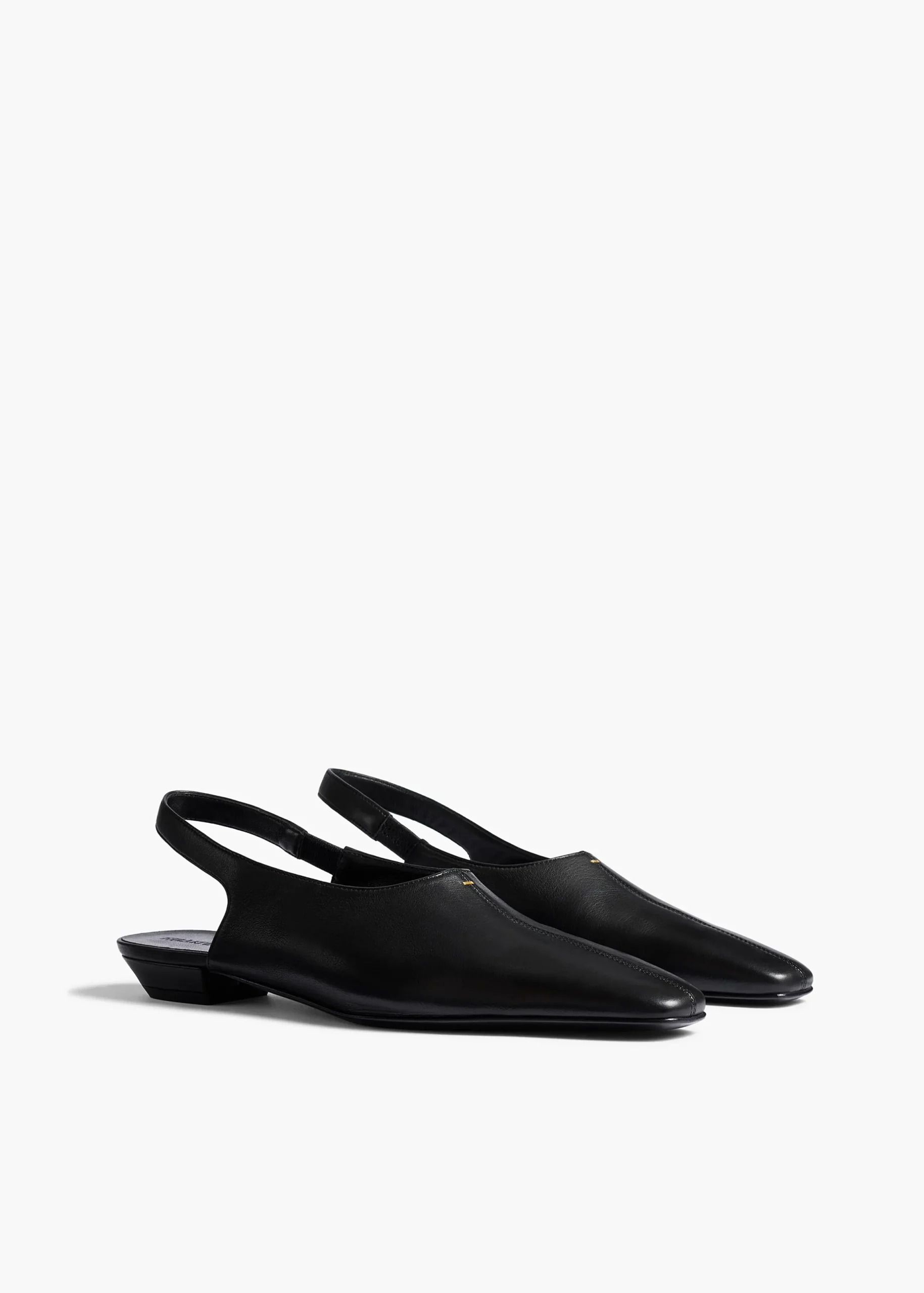 Cecilia Slingback Flat in Black Pebbled Leather