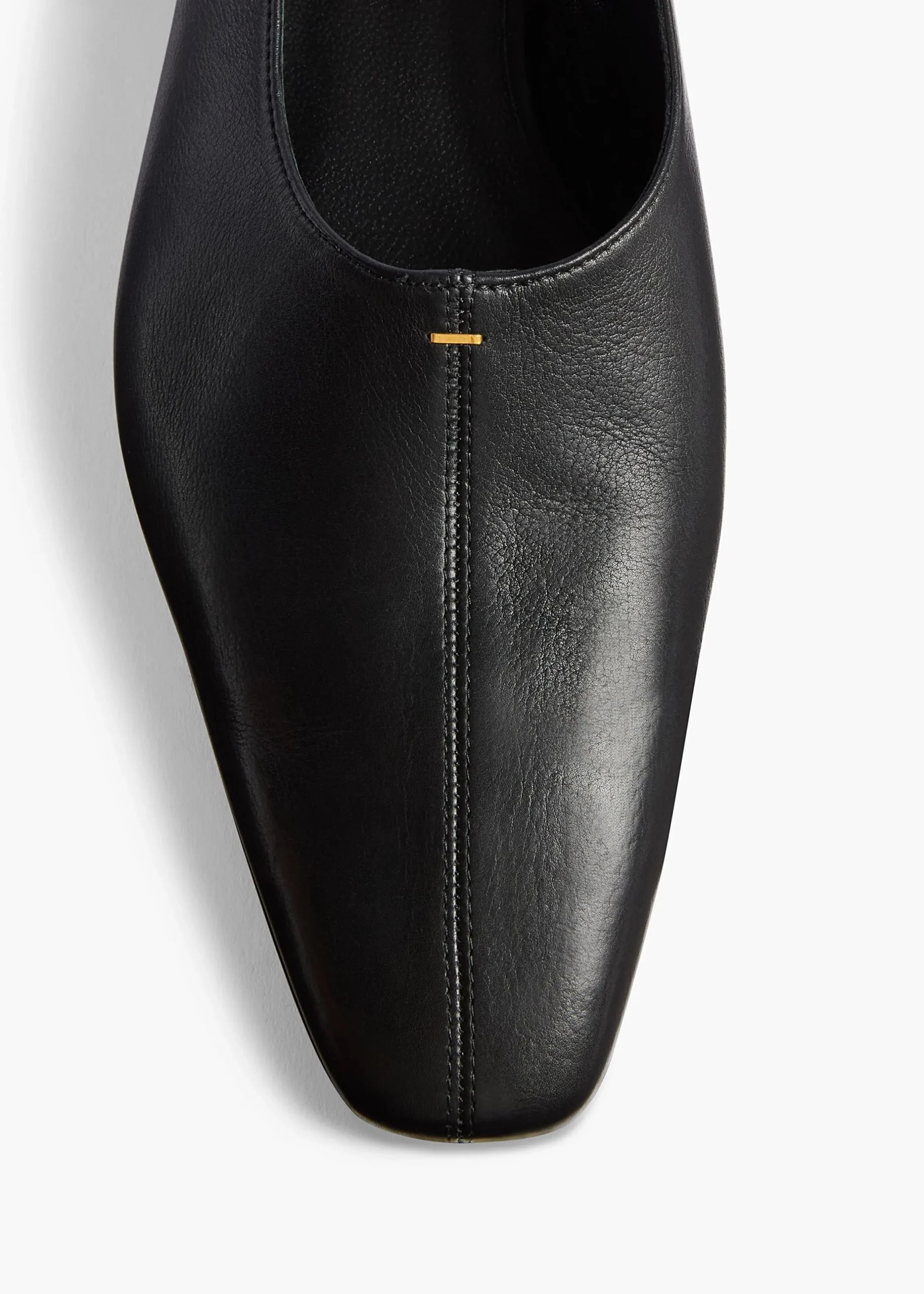 Cecilia Slingback Flat in Black Pebbled Leather