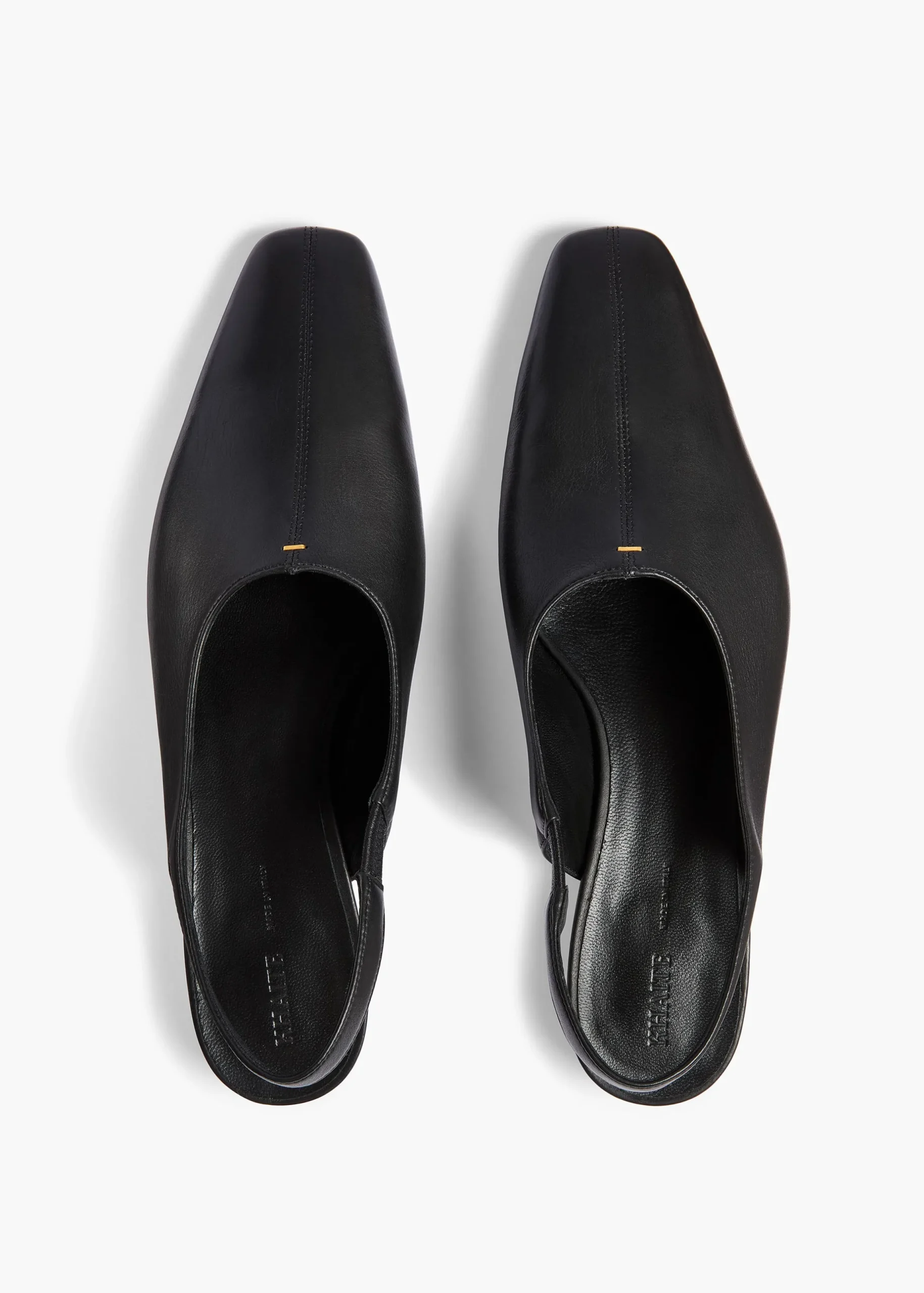 Cecilia Slingback Flat in Black Pebbled Leather