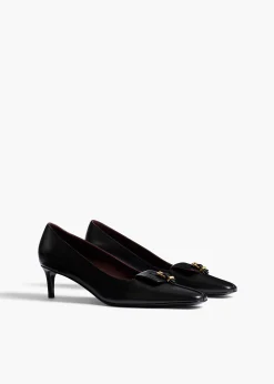 Celia Pocket Pump in Black Vintage Calf Leather