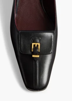 Celia Pocket Pump in Black Vintage Calf Leather