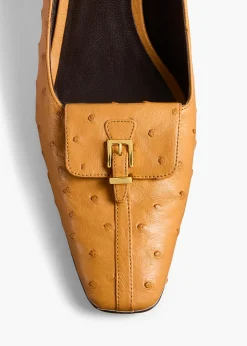 Celia Pocket Pump in Chestnut Ostrich