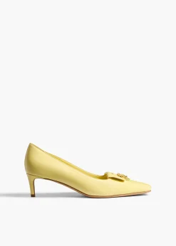 Celia Pocket Pump in Pale Yellow Vintage Calf Leather