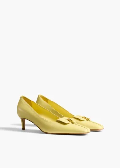 Celia Pocket Pump in Pale Yellow Vintage Calf Leather