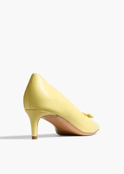Celia Pocket Pump in Pale Yellow Vintage Calf Leather