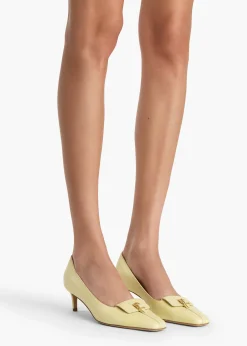 Celia Pocket Pump in Pale Yellow Vintage Calf Leather