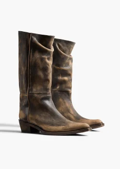 Clive Boot in Vintage Black Leather