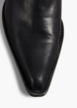 Clive Over-the-Knee Flat Boot in Black Leather