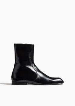 Colt Ankle Boot in Black Glazed Leather