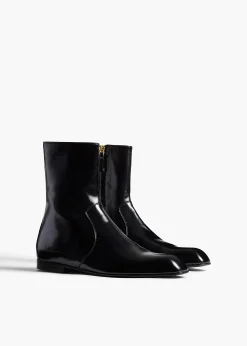Colt Ankle Boot in Black Glazed Leather
