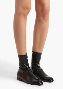 Colt Ankle Boot in Black Glazed Leather