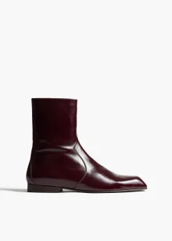 Colt Ankle Boot in Bordeaux Glazed Leather
