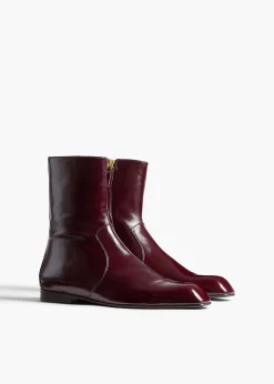 Colt Ankle Boot in Bordeaux Glazed Leather