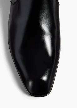 Colt Knee-High Boot in Black Glazed Leather