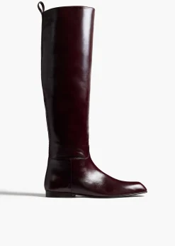 Colt Knee-High Boot in Bordeaux Glazed Leather