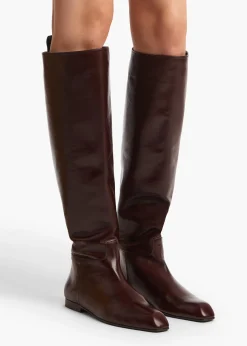 Colt Knee-High Boot in Bordeaux Glazed Leather