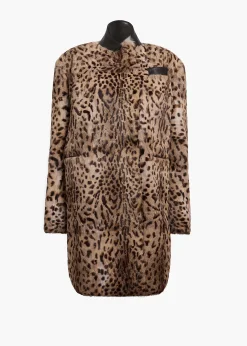Comelle Coat in Leopard Print Lapin