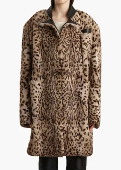 Comelle Coat in Leopard Print Lapin