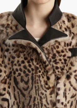 Comelle Coat in Leopard Print Lapin