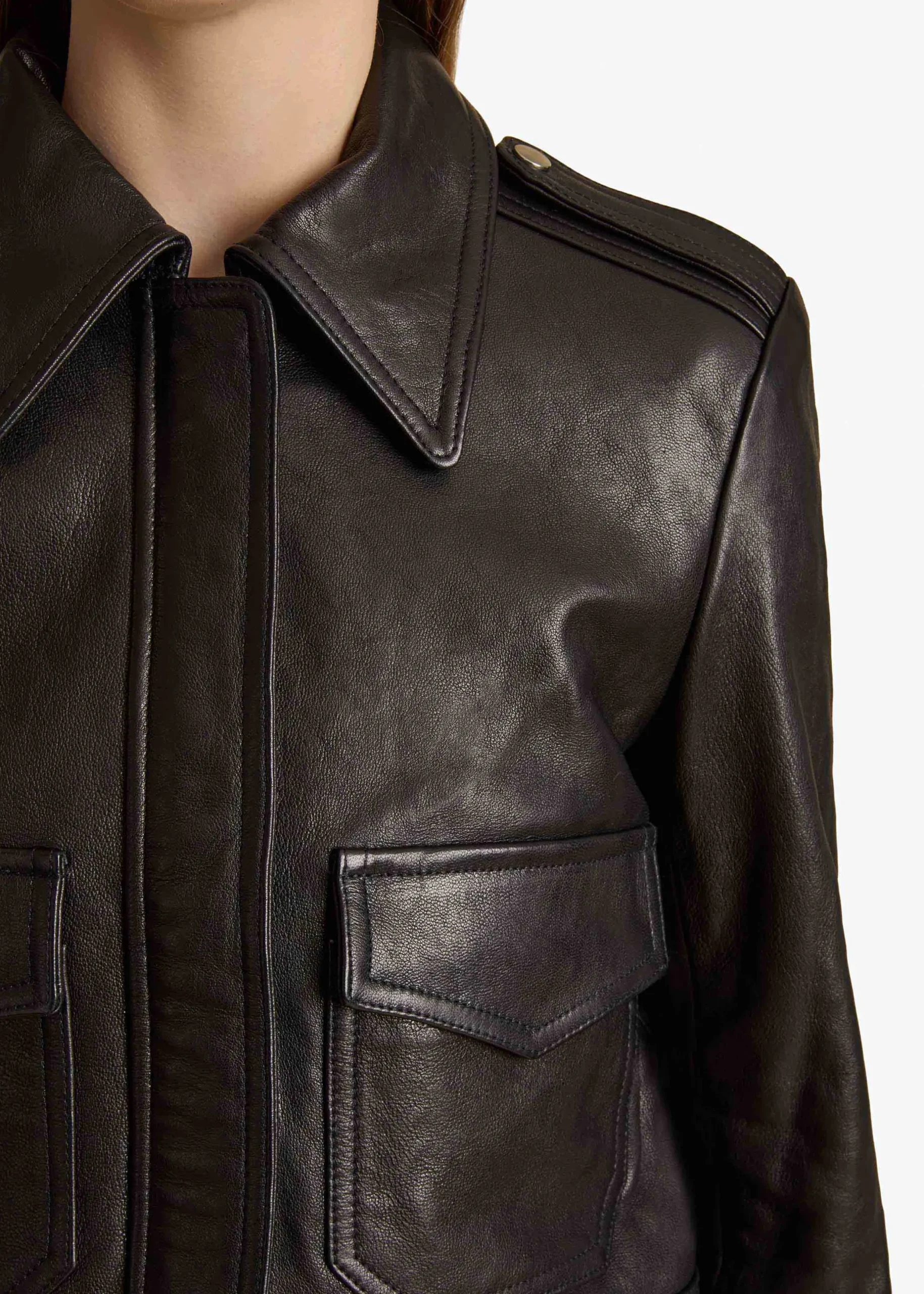 Cordelia Jacket in Black Leather
