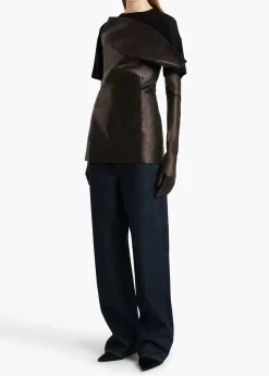 Corinne Top in Black Leather