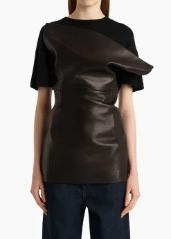 Corinne Top in Black Leather
