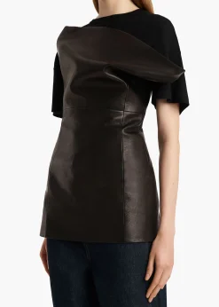 Corinne Top in Black Leather