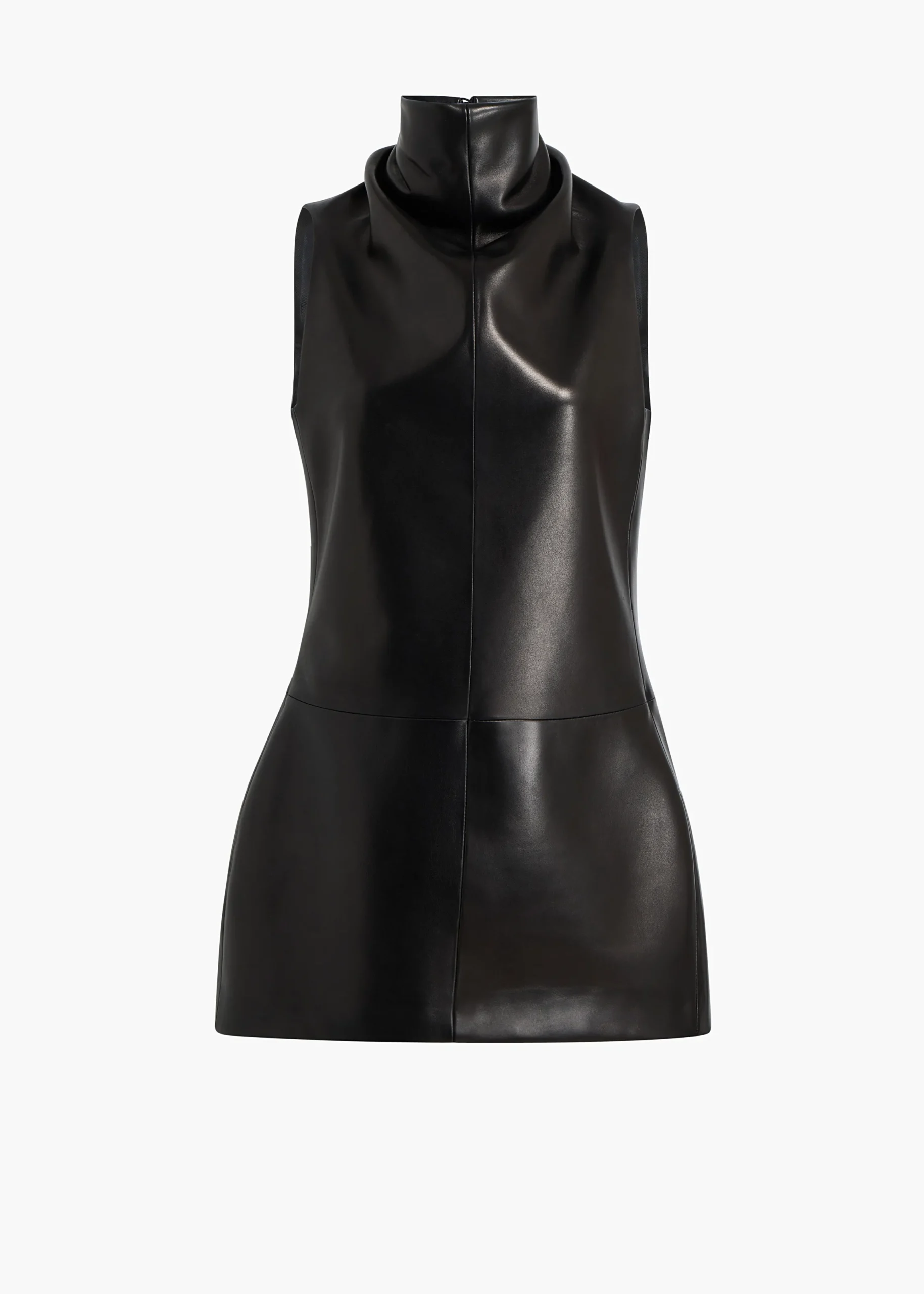 Daria Dress in Black Leather