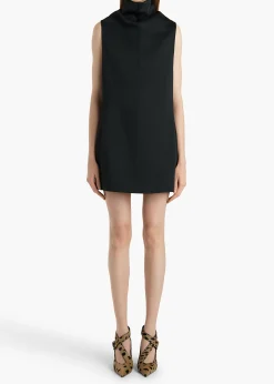Daria Dress in Black Satin