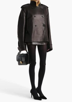 Dean Jacket in Black Leather with Shearling