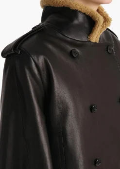 Dean Jacket in Black Leather with Shearling