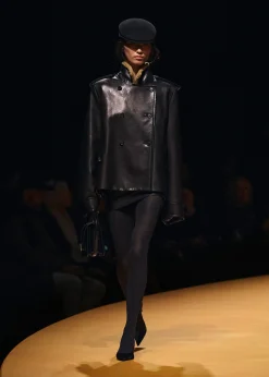 Dean Jacket in Black Leather with Shearling