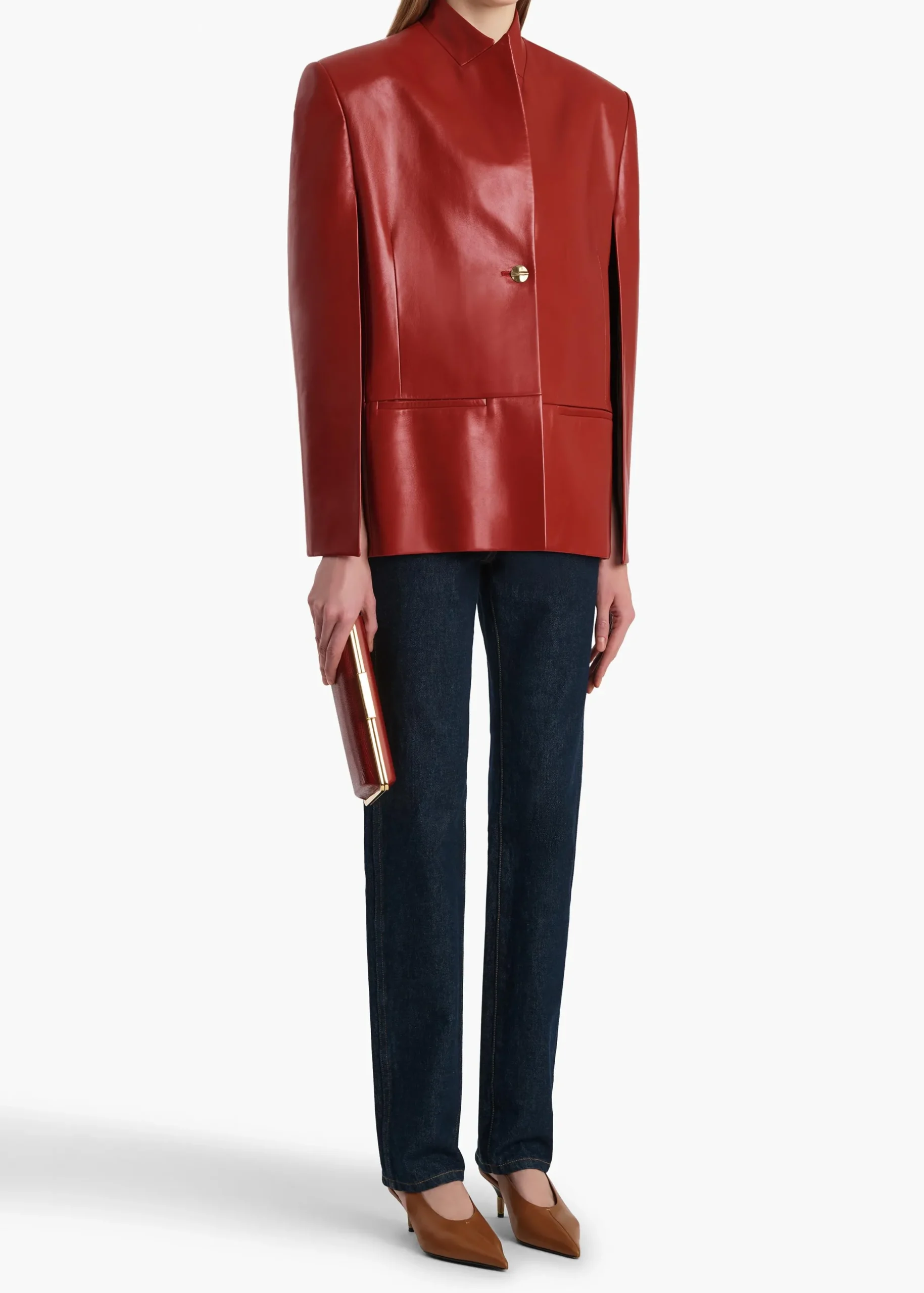 Dolso Jacket in Deep Red Leather