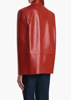 Dolso Jacket in Deep Red Leather