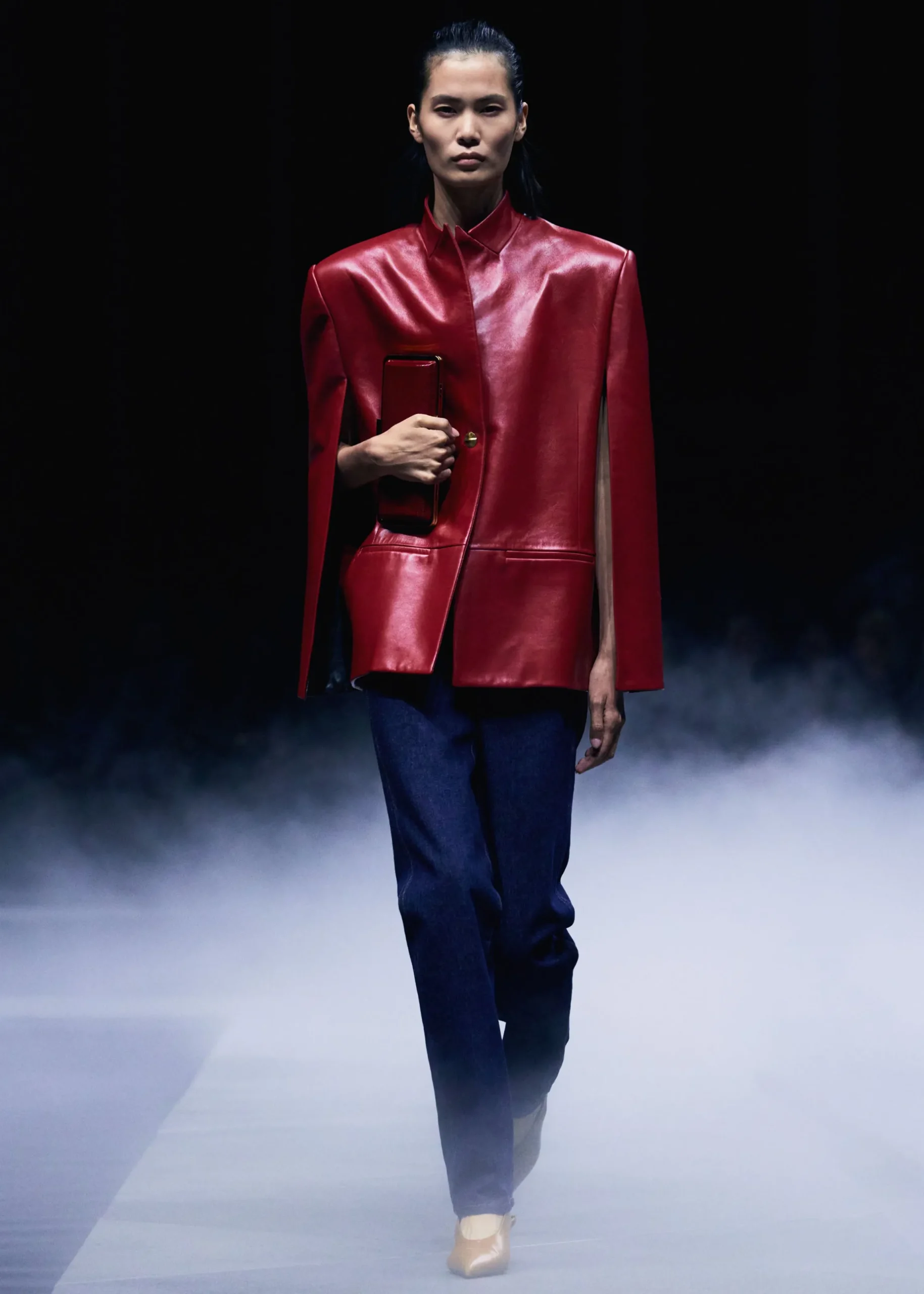 Dolso Jacket in Deep Red Leather