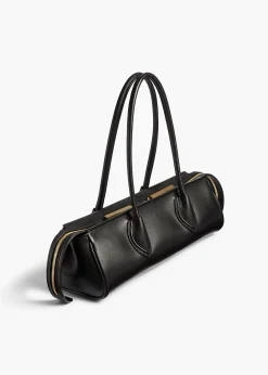 Donna Shoulder Bag in Black Leather