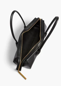 Donna Shoulder Bag in Black Leather