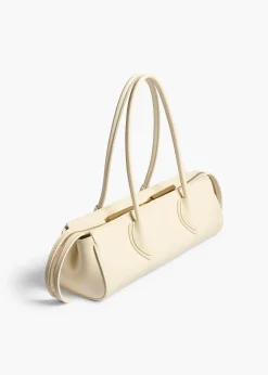 Donna Shoulder Bag in Cream Leather