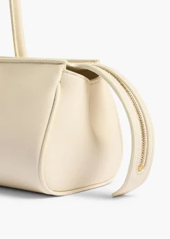 Donna Shoulder Bag in Cream Leather