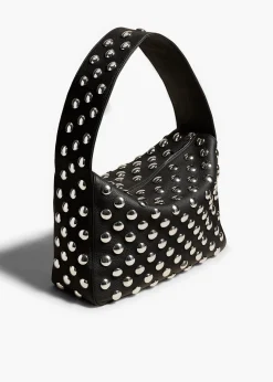 Elena Bag in Black Leather with Studs