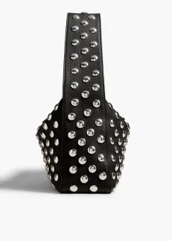 Elena Bag in Black Leather with Studs