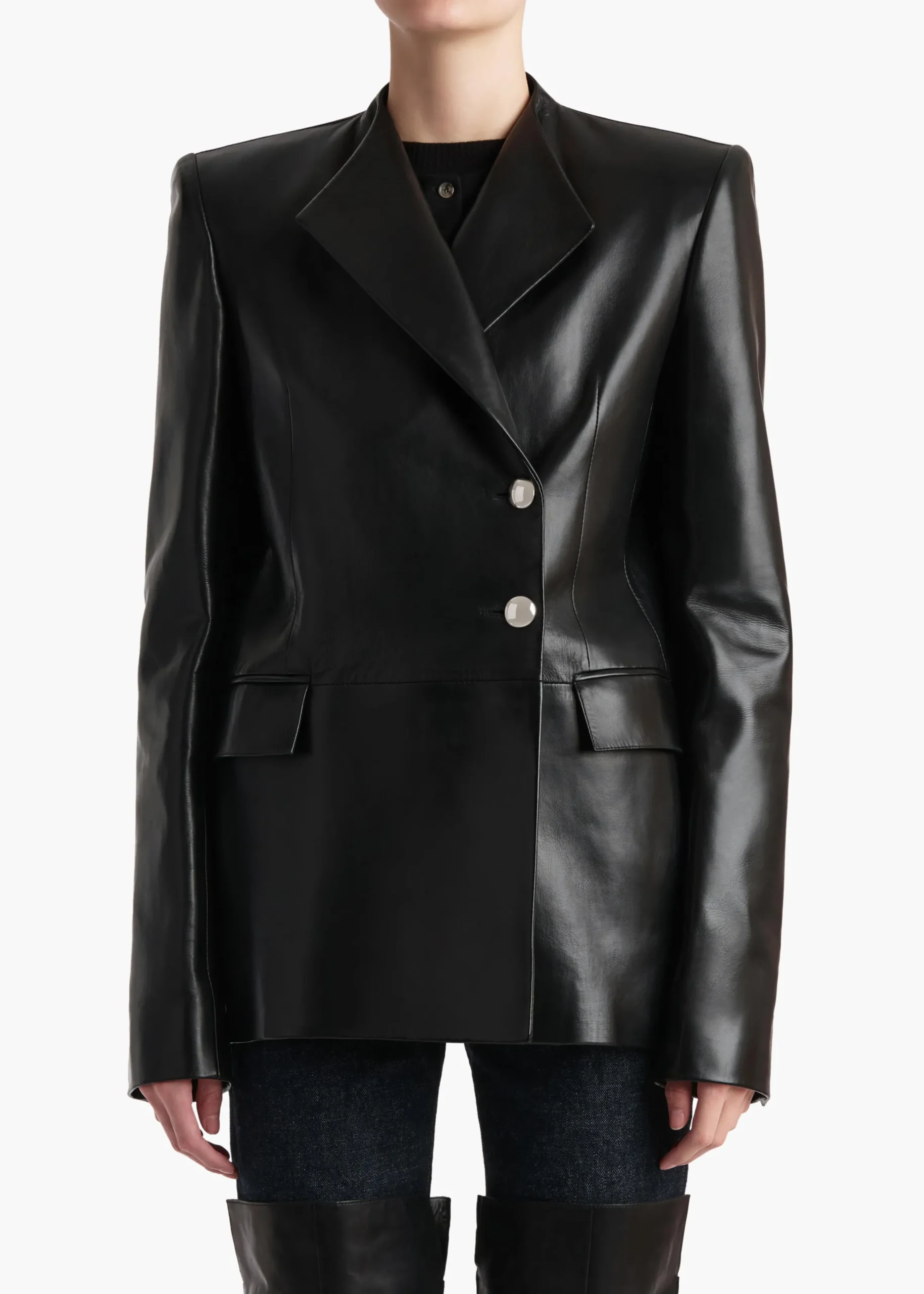 Elona Jacket in Black Leather