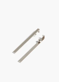 Empire Long Earrings in Silver