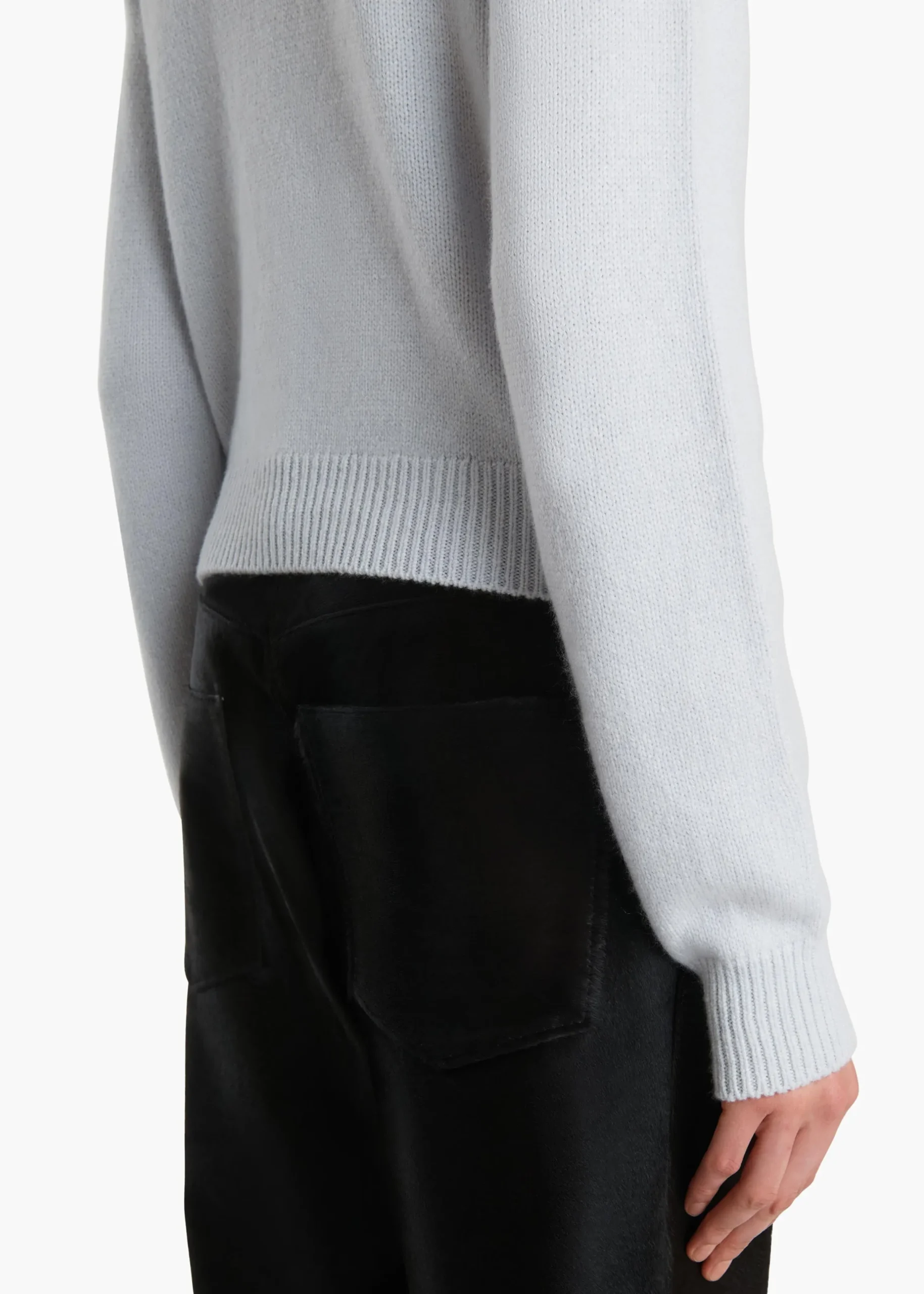 Everheart Cardigan in Ice Blue with Suede Buttons