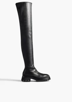 Fallon Over-the-Knee Boot in Black Leather